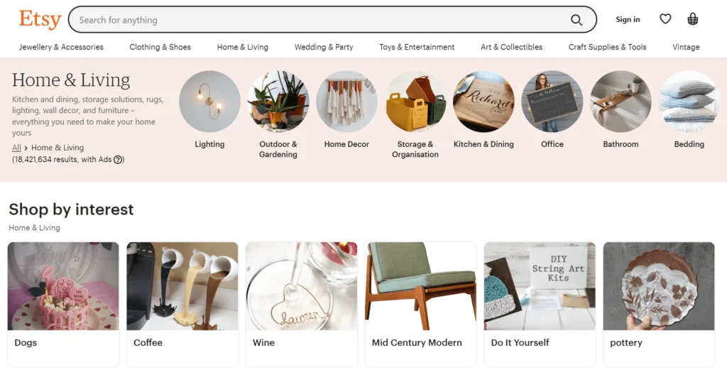 sell products on Etsy