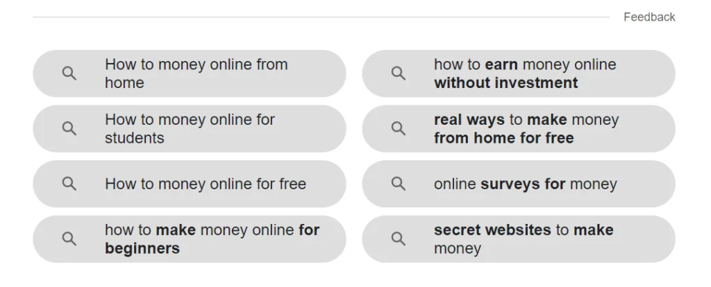 Google suggestions